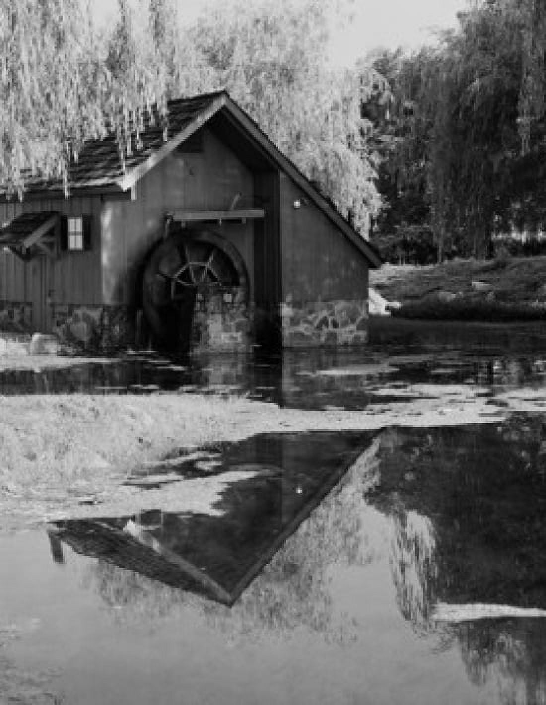 USA Michigan Bloomfield Hills Watermill on lake Canvas Art - (24 x 36)