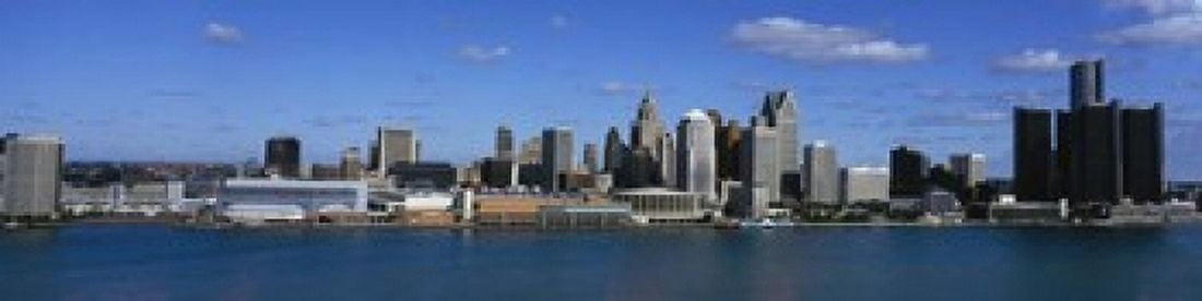 USA Michigan Detroit Canvas Art - Panoramic Images (20 x 5)