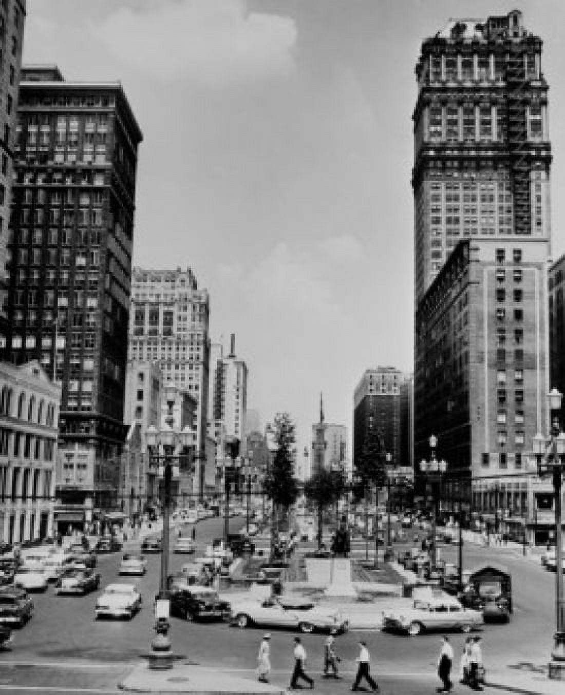 USA Michigan Detroit Street scene Canvas Art - (24 x 36)