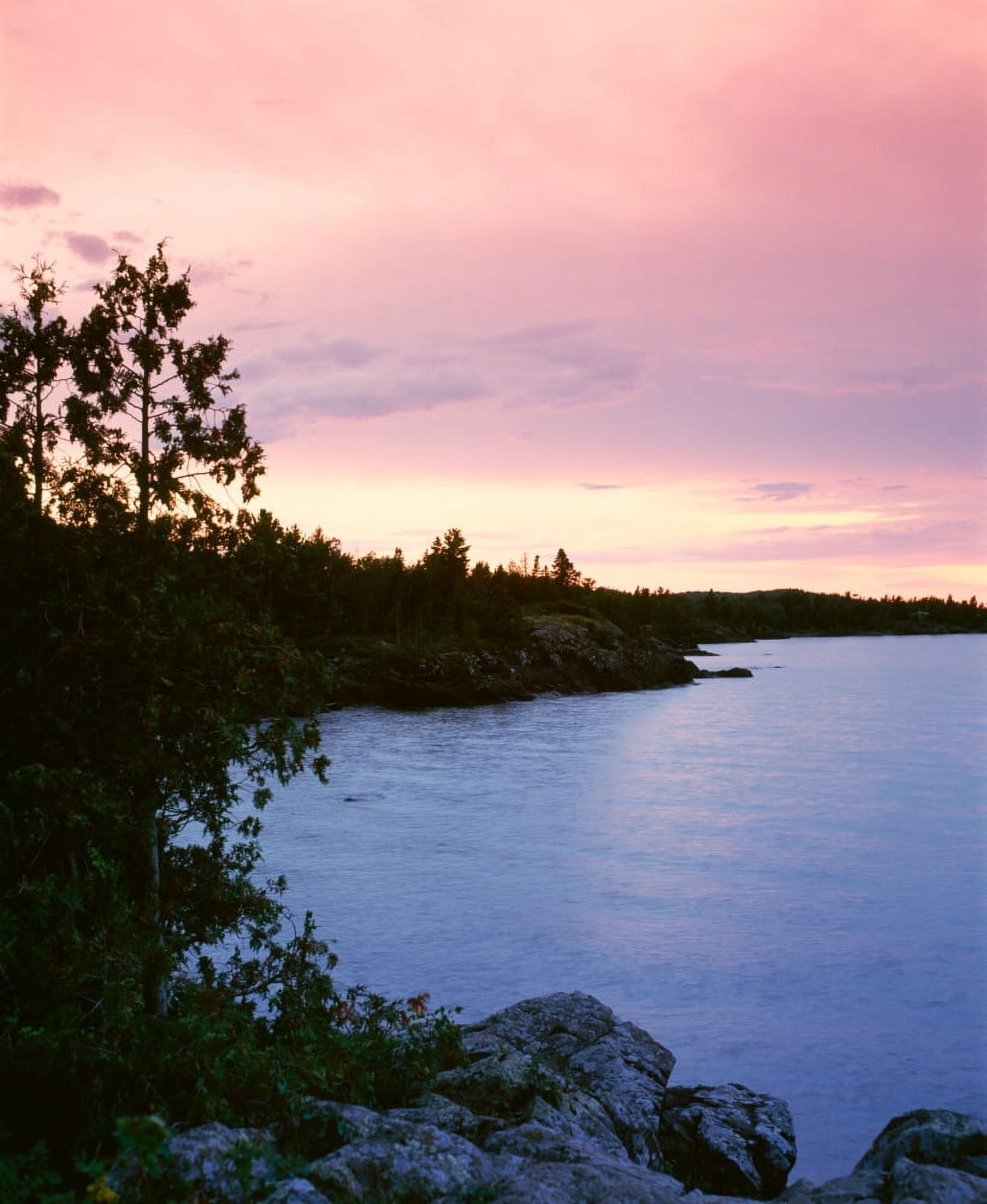 USA Michigan Upper Peninsula Copper Harbor Lake Superior High angle view of a harbor in dusk Canvas Art - Panoramic Images (27 x 22)