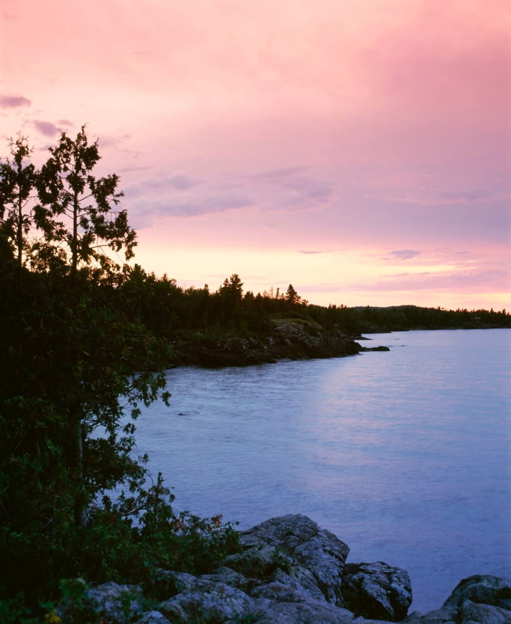 USA Michigan Upper Peninsula Copper Harbor Lake Superior High angle view of a harbor in dusk Canvas Art - Panoramic Images (36 x 12)