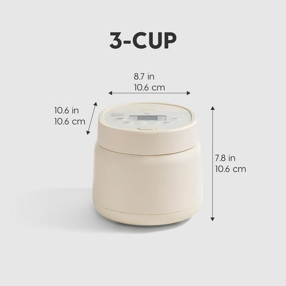 Japanese Rice Cooker with Fuzzy Logic, 3-Cup Uncooked/6-Cup Cooked, Multi-Function for Healthy Meals