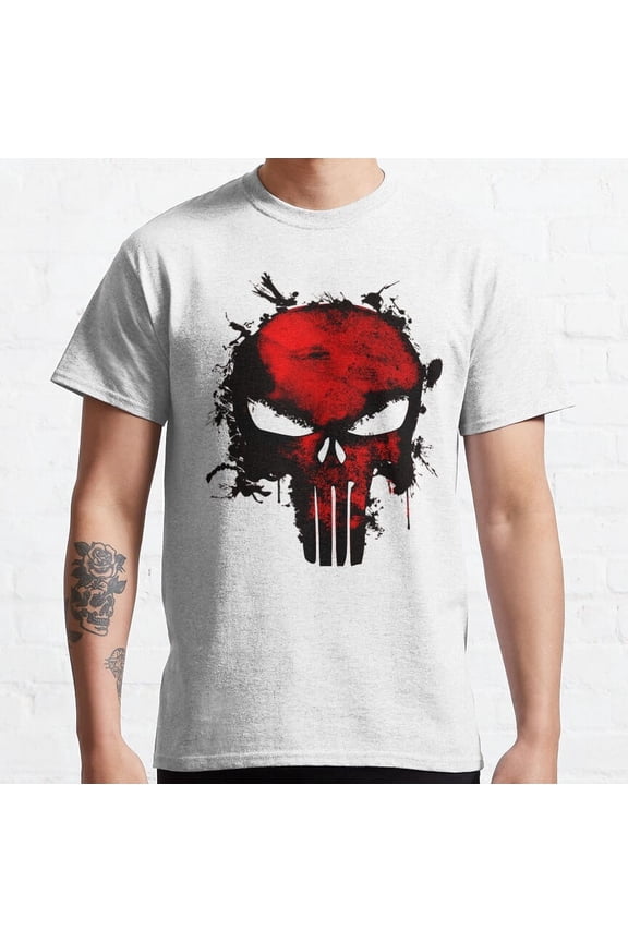 USA Military American-Red and Black Skull Classic T-Shirt Vintage Birthday Gifts