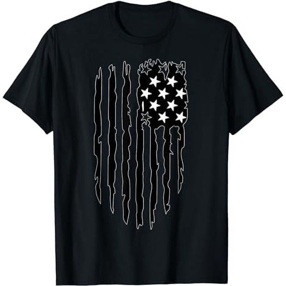 USA Military American Skull Flag Patriotic T-Shirt T-Shirt