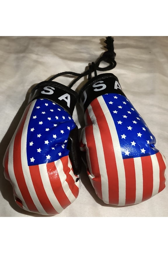 USA Mini Flags Boxing Glove Keychain for car or Bag.