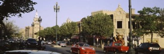 USA Missouri Kansas Country Club Plaza Traffic on the road Canvas Art - Panoramic Images (36 x 12)