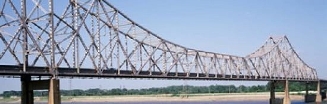 USA Missouri St Louis Martin Luther King Jr Memorial Bridge over Mississippi River Canvas Art - Panoramic Images (18 x 6)