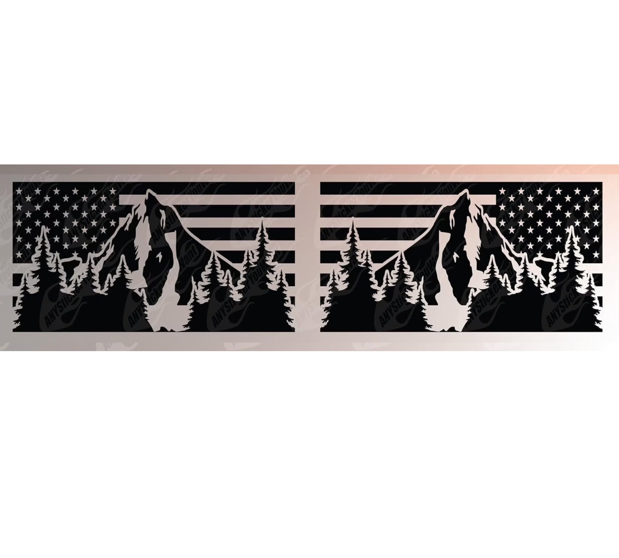 USA Mountain Flag Vinyl Decal Window Sticker Compatible with and Fits ...