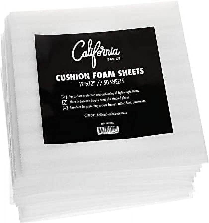  Premium Foam Packing Sheets - 11 7/8 x 12 1/8 inches - Cushion Foam  Wrap Sheets; Moving Supplies for Dishes, Glasses and Furniture; Packing  Cushioning Supplies - Soft and Durable (50 Pack) : Office Products