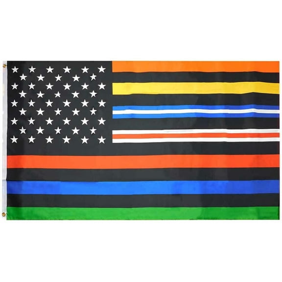 USA Multi Thin Line 3x5 Polyester Flag (FI)