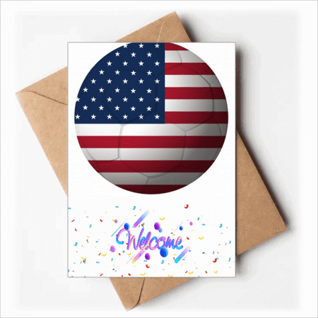 USA National Flag Soccer Football Welcome Back Greeting Cards Envelopes Blank