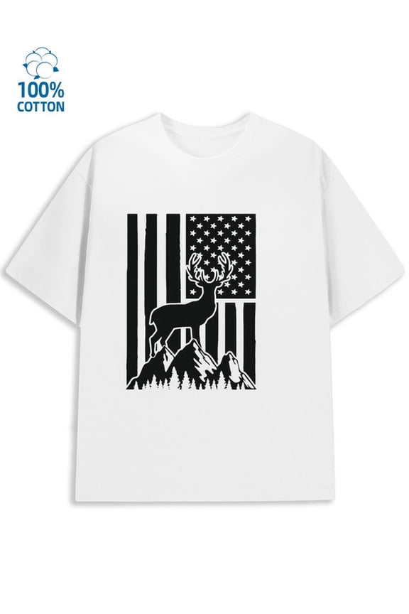 USA Nature T-Shirt men's flag 180G 100% Cotton white bang bang Trendy Unisex Shirt Cotton tshirts Basic Unisex Shirt Cotton tshirts Unique Design Unisex Shirt Graphic tshirts