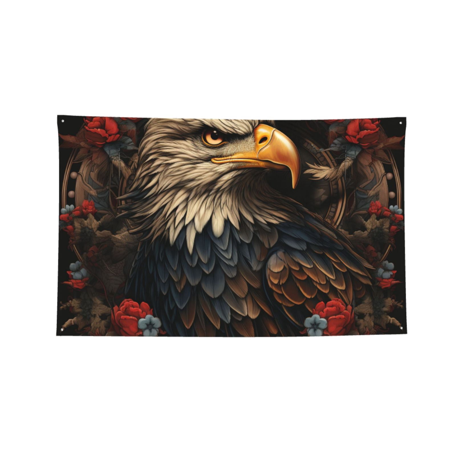 USA Navy Eagle American Flag United States Art Four Hole Decorated Banner Flag for Garden Yard Home Decoration Indoor Outdoor 4x6 Ft