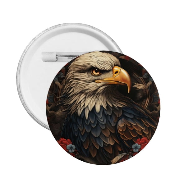 USA Navy Eagle American Flag United States Art Round Button Pin Badge 5PCS Pinback Buttons Lapel Pin for Jacket, Backpack, Hat, Party Favor, Gift