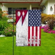 USA Nepal Friendship Half Flag Patriotic Nepali Garden Flag, Double-Sided Outdoor Yard Decor 11.5 x 17.5 Inch