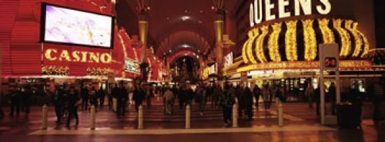 USA Nevada Las Vegas The Fremont Street Large group of people at a market street Canvas Art - Panoramic Images (36 x 13)