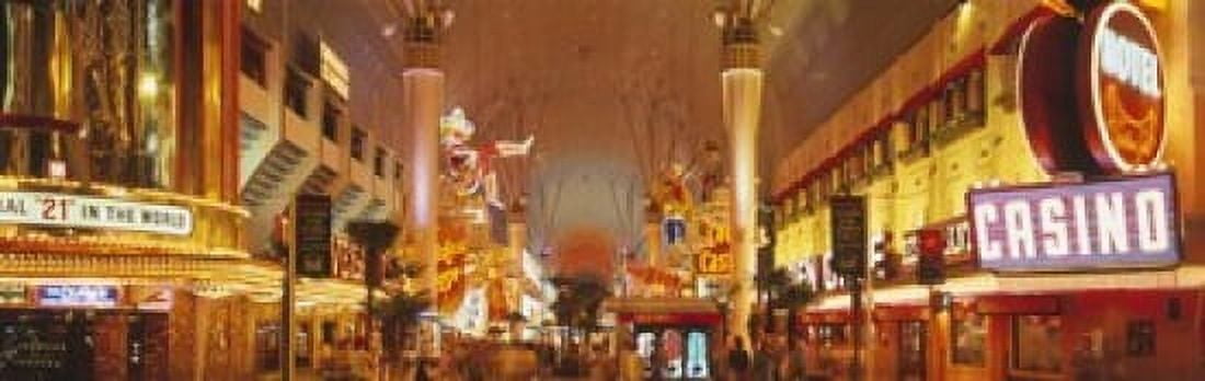 USA Nevada Las Vegas night Canvas Art - Panoramic Images (18 x 6)