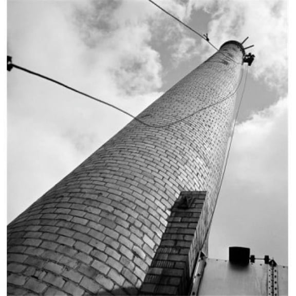 USA New England Vermont Hoosick Falls Wood & Pulp Mill Smoke Stack Poster Print - 18 x 24 in.