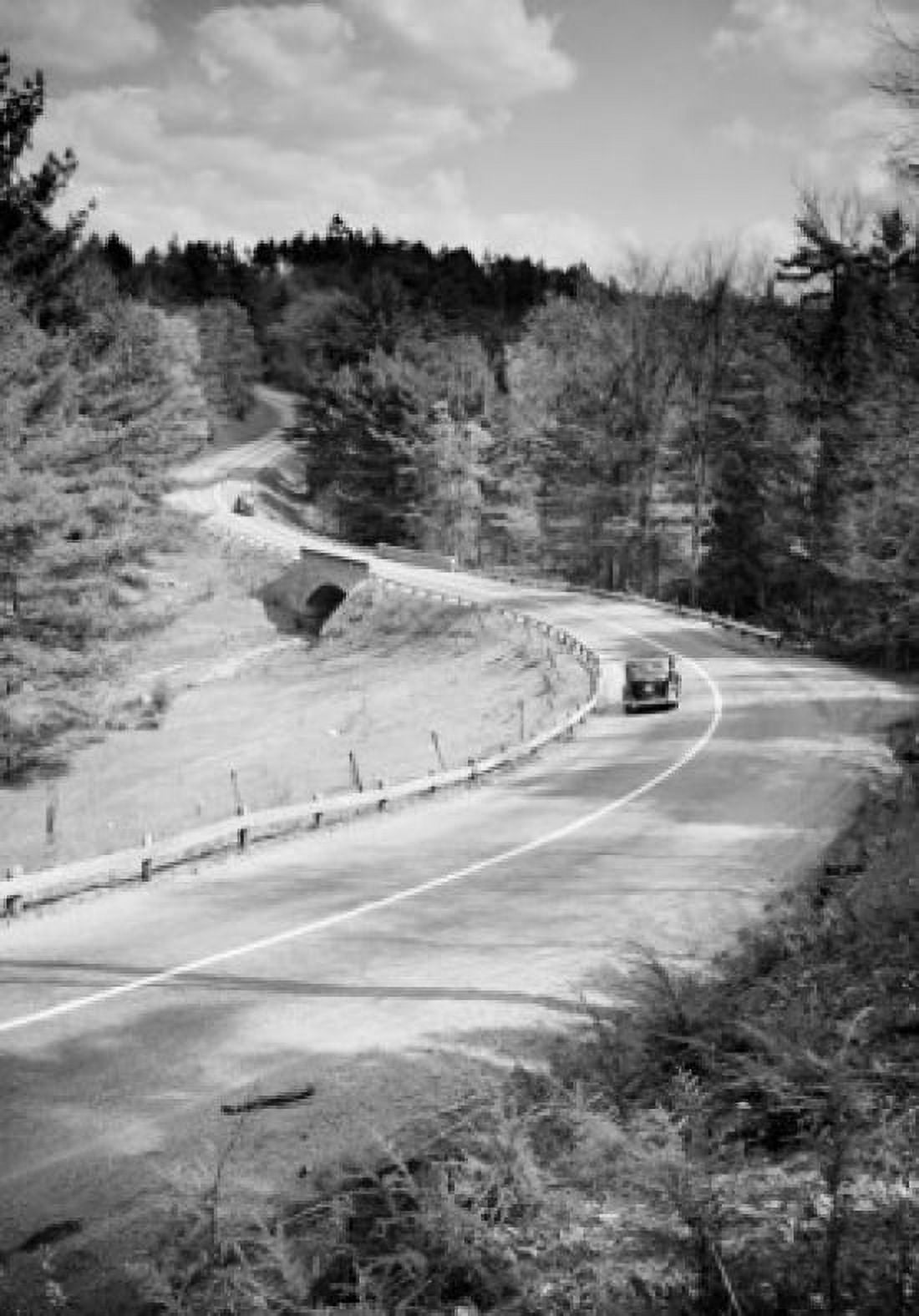 USA New England Vermont Putney Car on Route 5 Highway Canvas Art - (18 x 24)