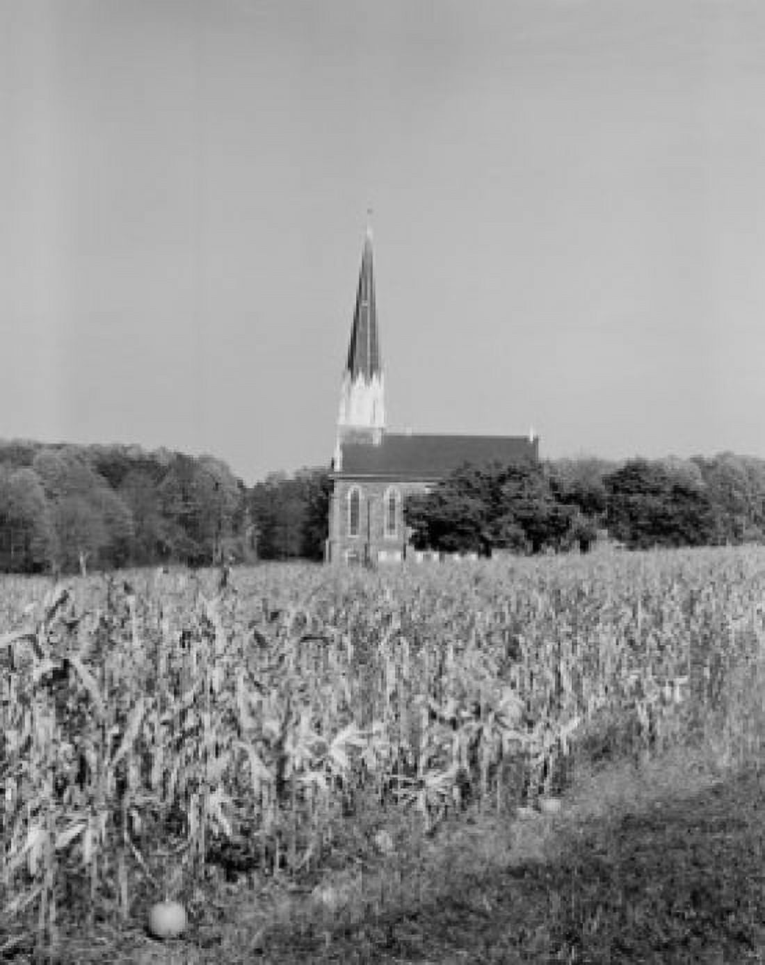 USA New England field and church Canvas Art - (18 x 24)