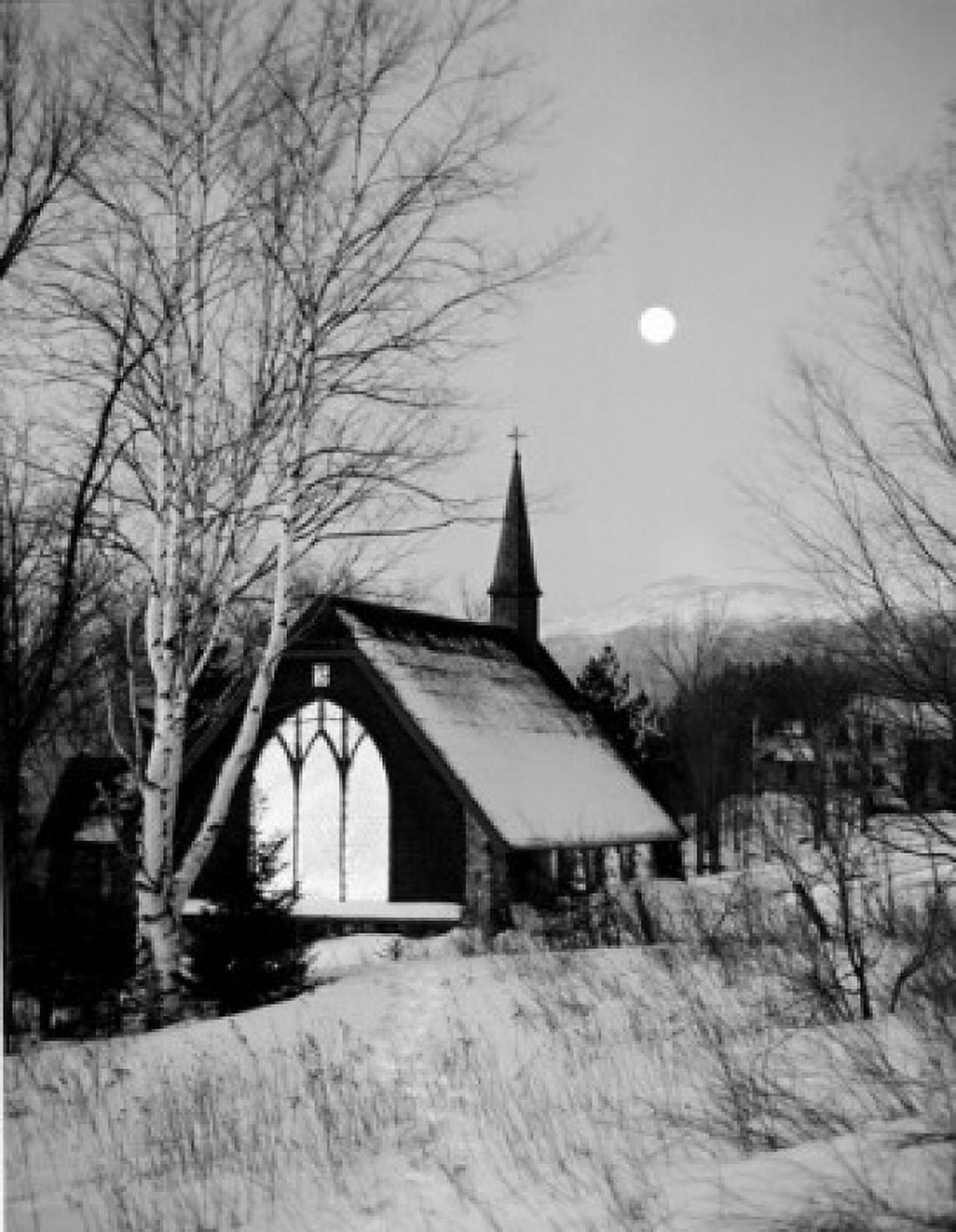 USA New Hampshire Jefferson Episcopal church at night Canvas Art - (18 x 24)