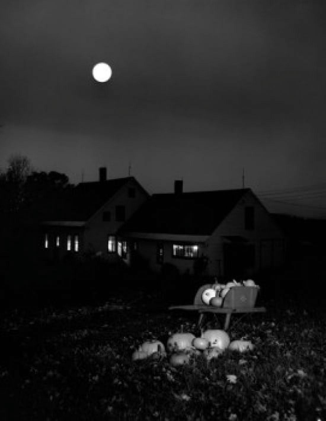 USA New Hampshire Lancaster harvest farmhouse and moon Canvas Art - (24 x 36)