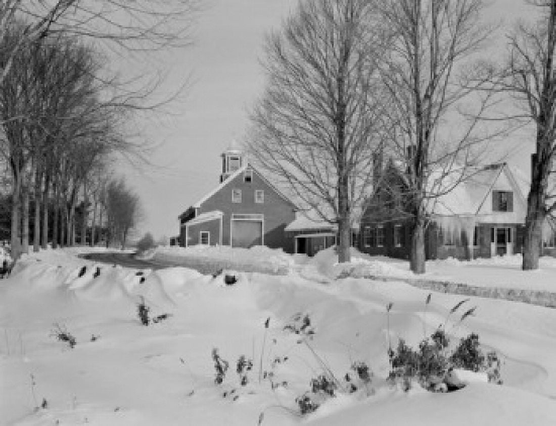 USA New Hampshire Peterboro farm house and barn Canvas Art - (18 x 24)