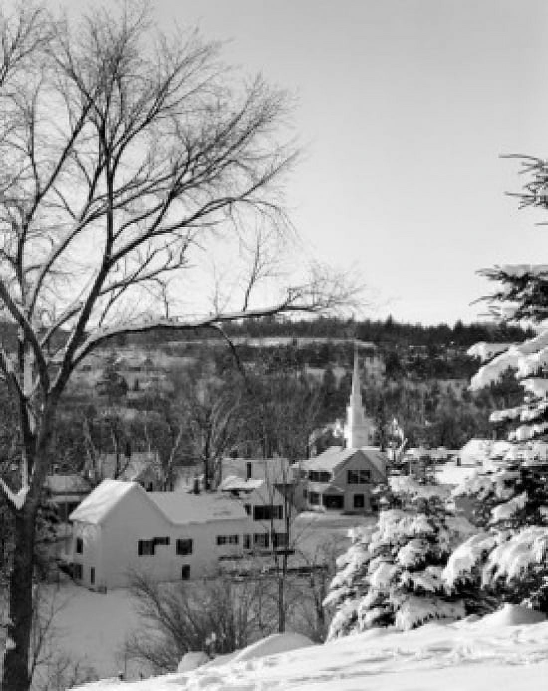 USA New Hampshire Whitefield village in snow Canvas Art - (18 x 24)