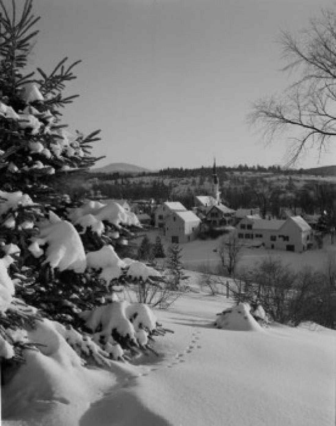 USA New Hampshire Whitefield village in winter Canvas Art - (24 x 36)