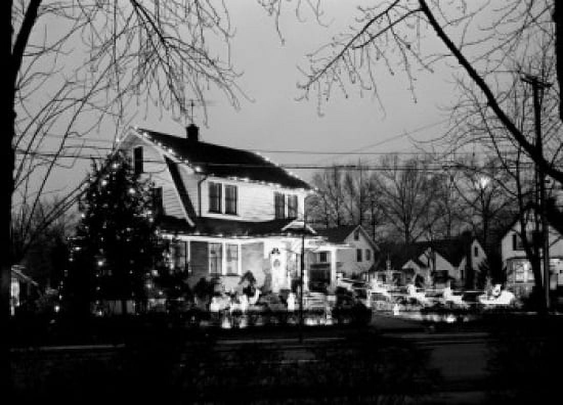 USA New Jersey Christmas decorations outside house Canvas Art - (18 x 24)