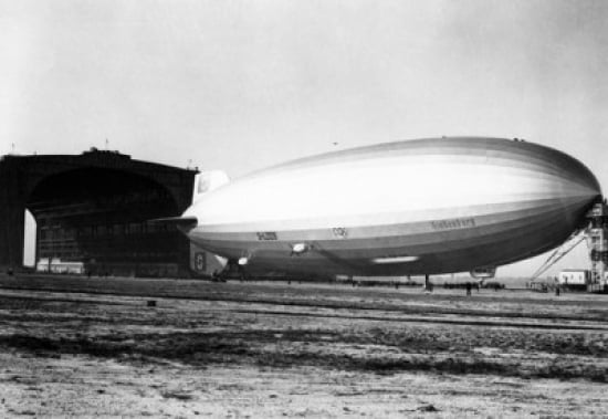 USA New Jersey Hindenberg Airship on a landscape Canvas Art - (18 x 24)