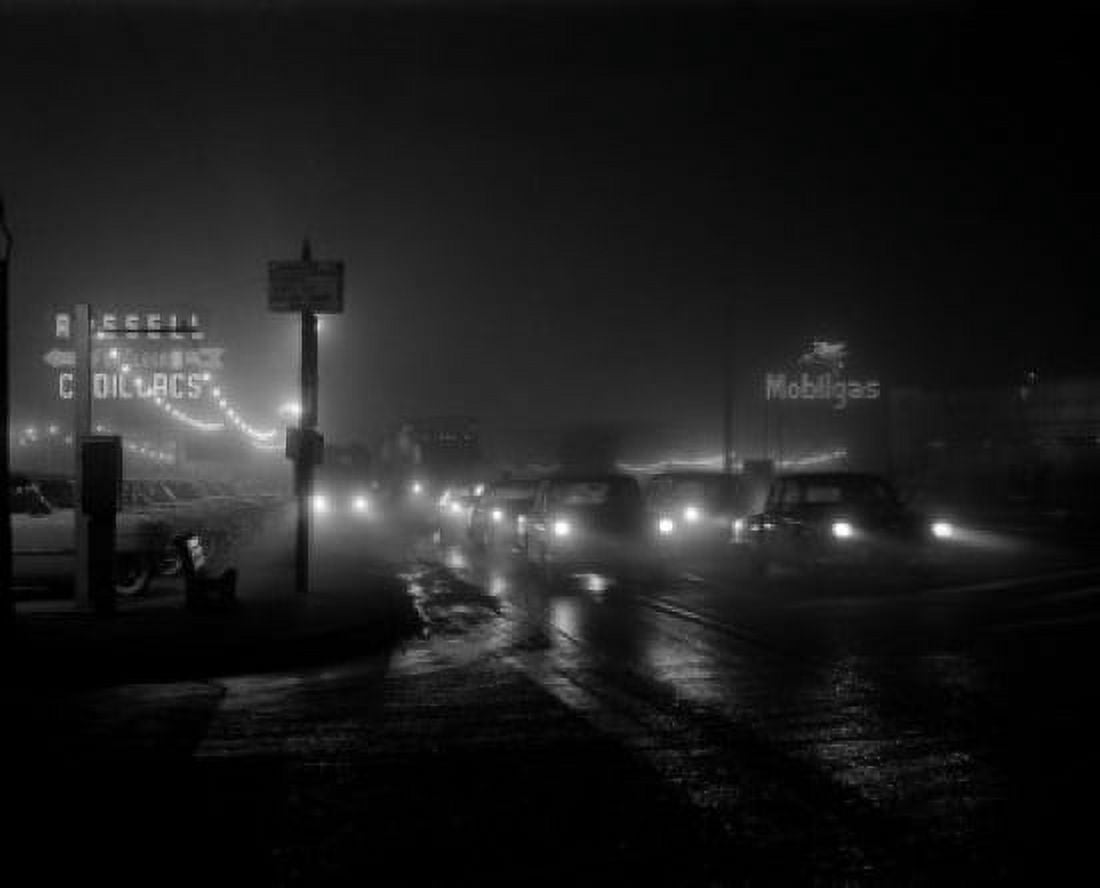 USA New Jersey Little Ferry night traffic Canvas Art - (24 x 36)
