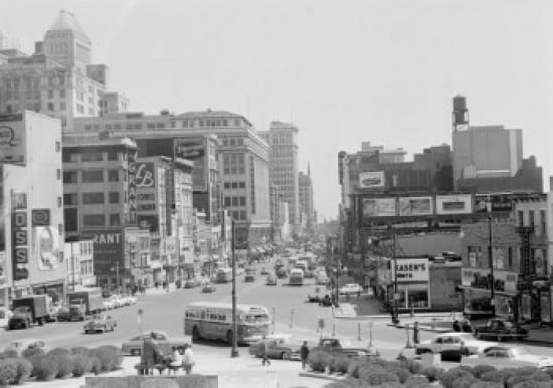 USA New Jersey Newark Market Street as seen from courthouse Canvas Art - (24 x 36)