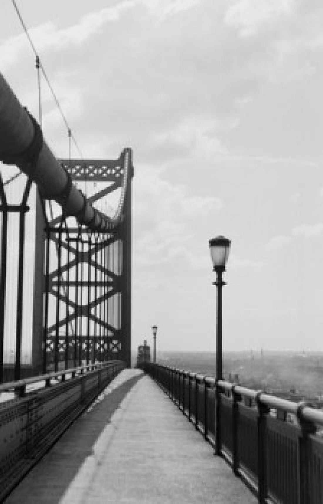 USA New Jersey Philadelphia Camden Bridge over Delaware River looking to Camden Canvas Art - (18 x 24)