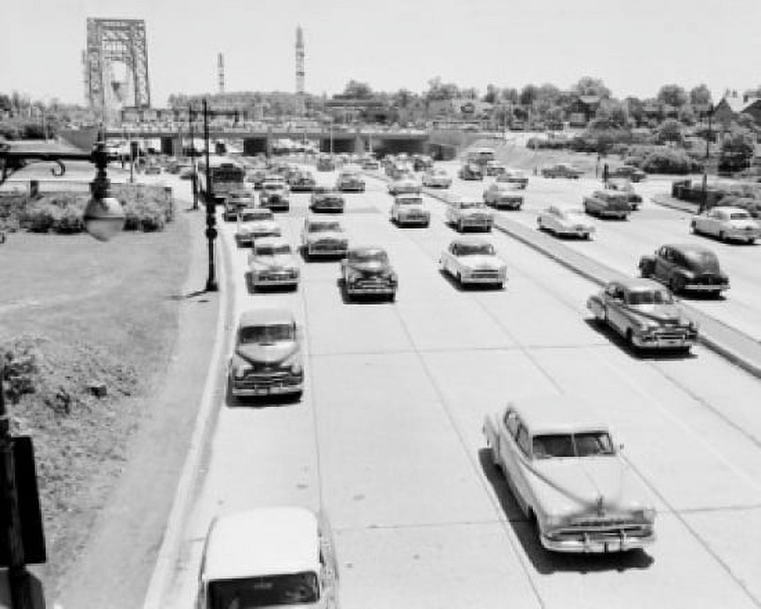 USA New Jersey Traffic near George Washington Bridge Canvas Art - (24 x 36)