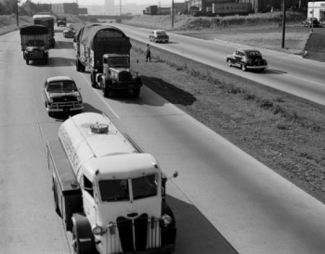 USA New Jersey Traffic on busy motorway Canvas Art - (24 x 36)