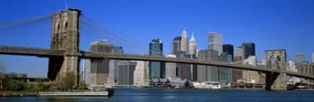 USA New York Brooklyn Bridge Canvas Art - Panoramic Images (18 x 6)
