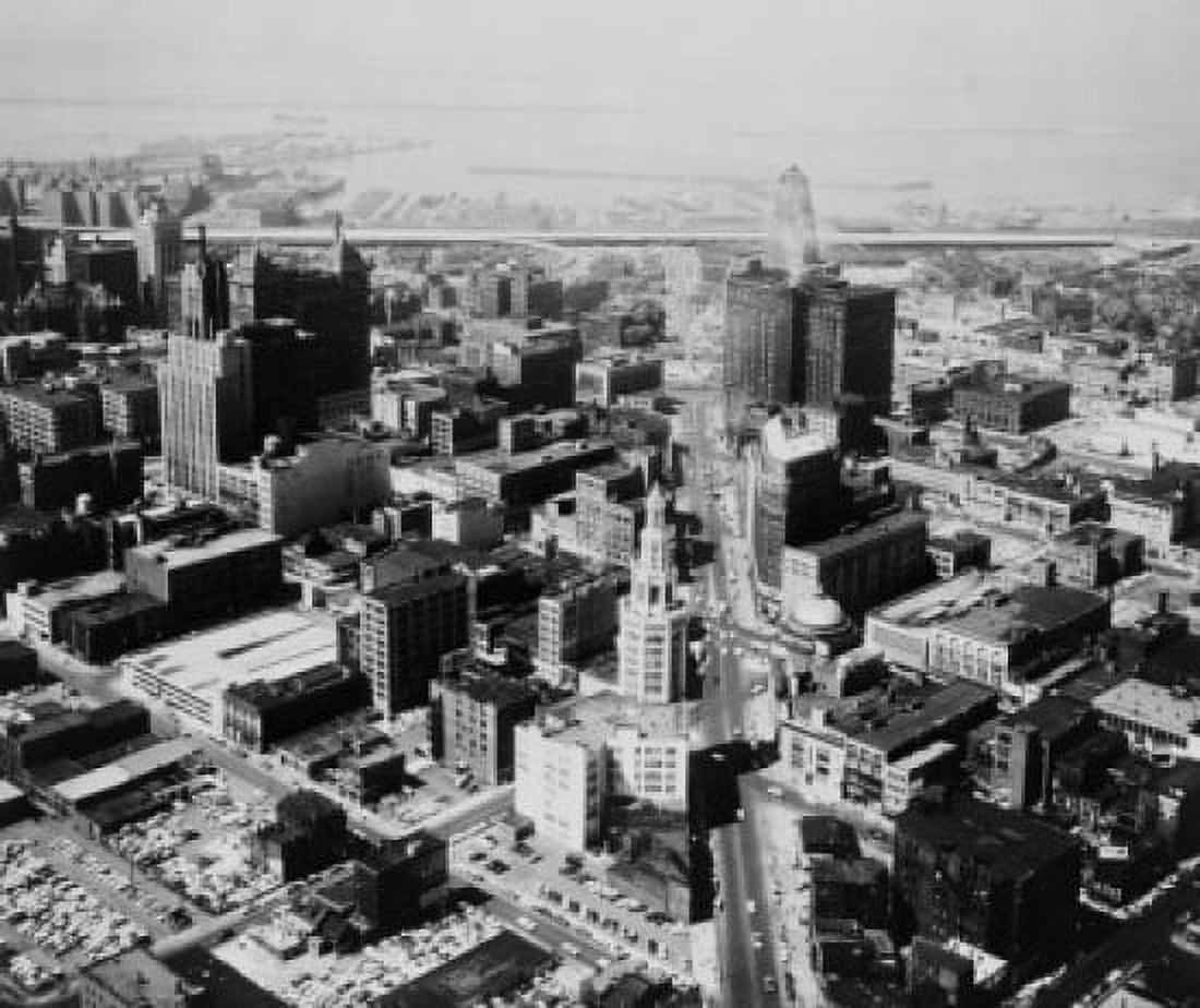 USA New York Buffalo aerial view of city Canvas Art - (18 x 24)