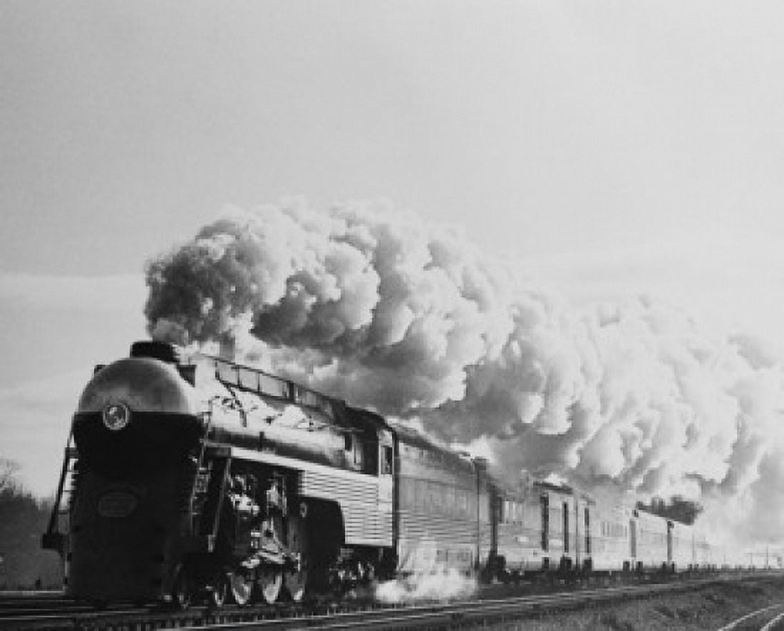 USA New York Central and Hudson River Railroad Empire State Express Train on road Canvas Art - (24 x 36)