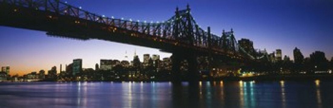 USA New York City 59th Street Bridge Canvas Art - Panoramic Images (18 x 6)
