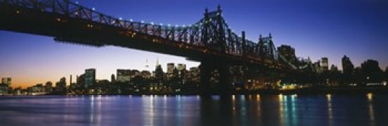 USA New York City 59th Street Bridge Canvas Art - Panoramic Images (36 x 12)