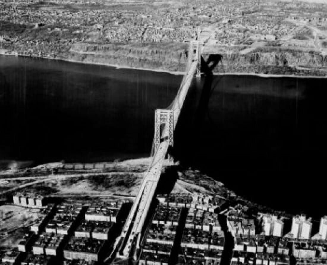 USA New York City Aerial view of George Washington Bridge Canvas Art - (18 x 24)