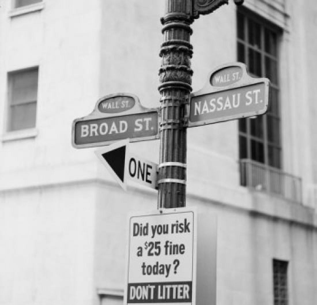 USA New York City Broad and Nassau Streets at Wall Street Canvas Art - (18 x 24)
