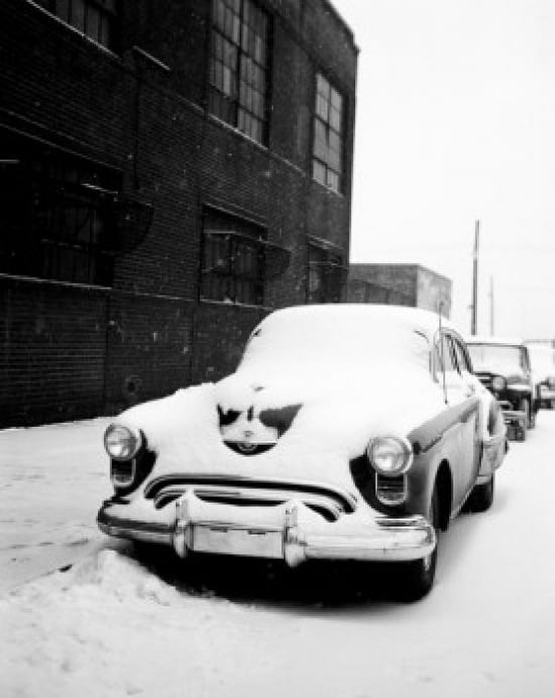 USA New York City Car covered by snow Canvas Art - (24 x 36)