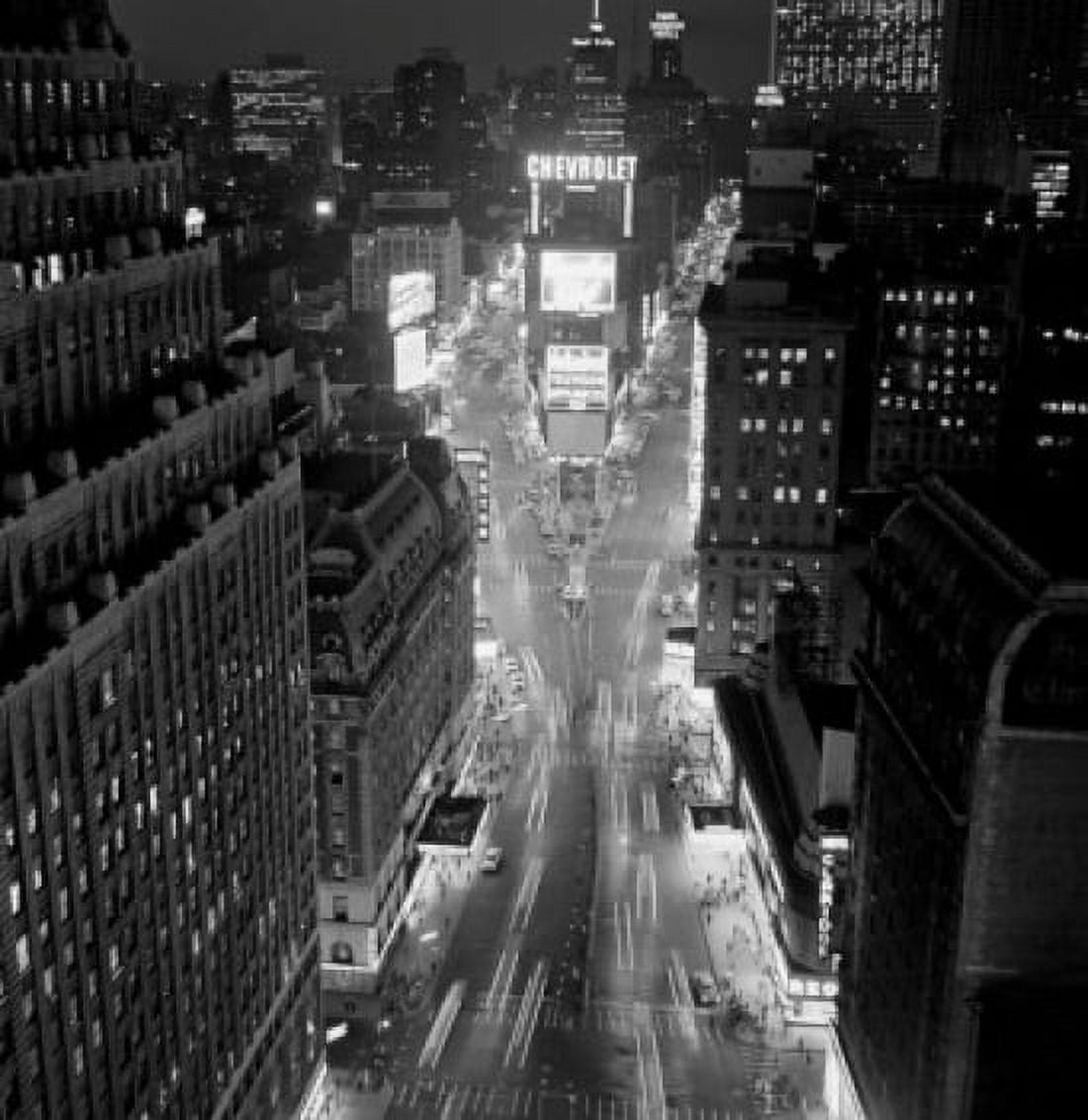 USA New York City Downward view of Times Square at night Canvas Art - (18 x 24)