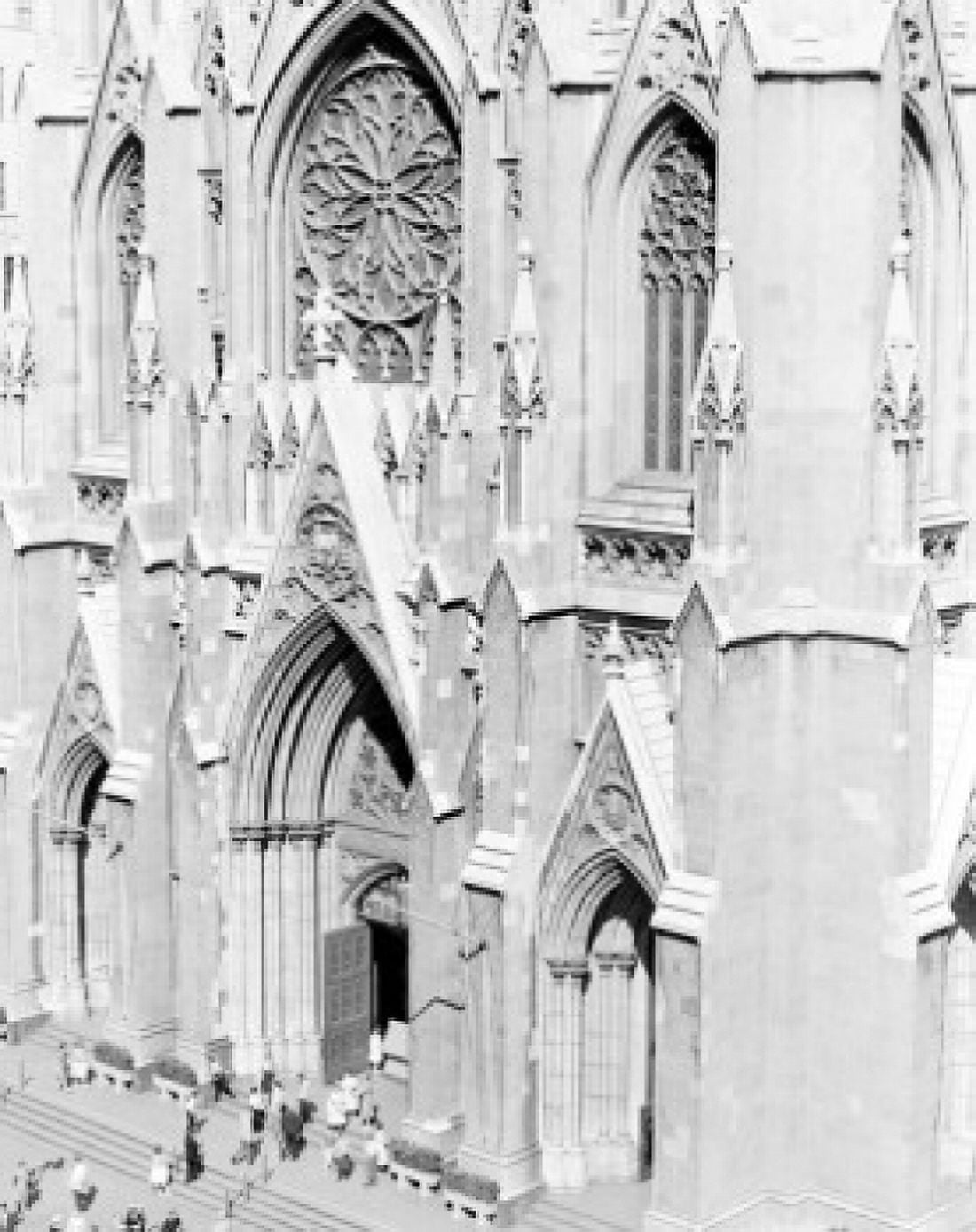 USA New York City Elevate d view of St Patricks Cathedral Canvas Art - (18 x 24)