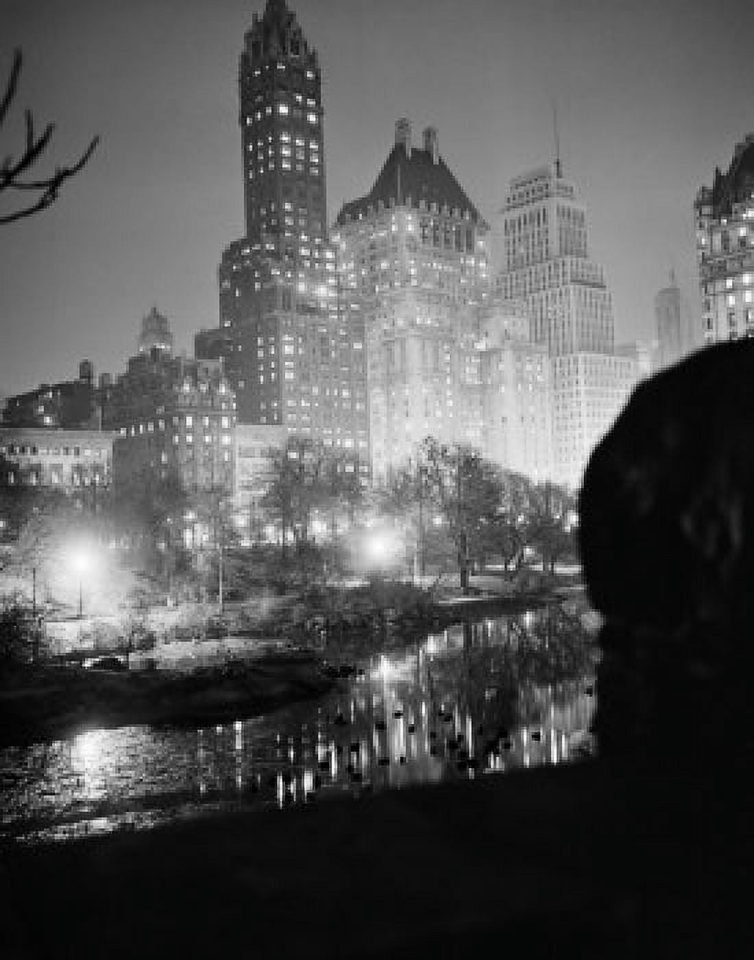 USA New York City Fifth Avenue skyline from Central Park at night Canvas Art - (24 x 36)