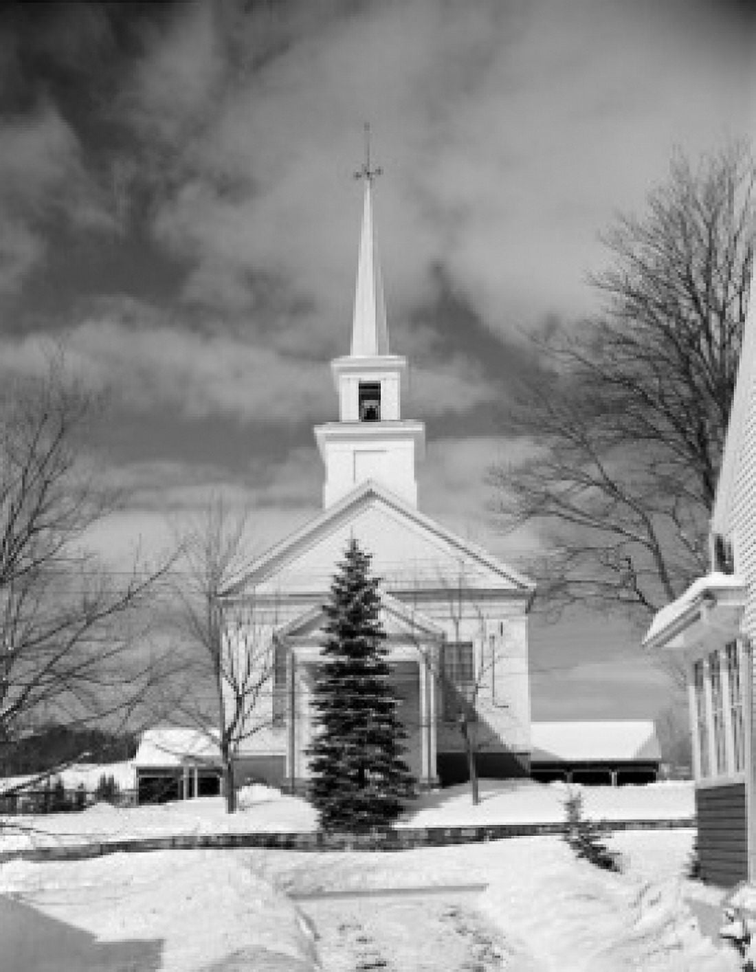 USA New York City Long Island Church in winter Canvas Art - (24 x 36)