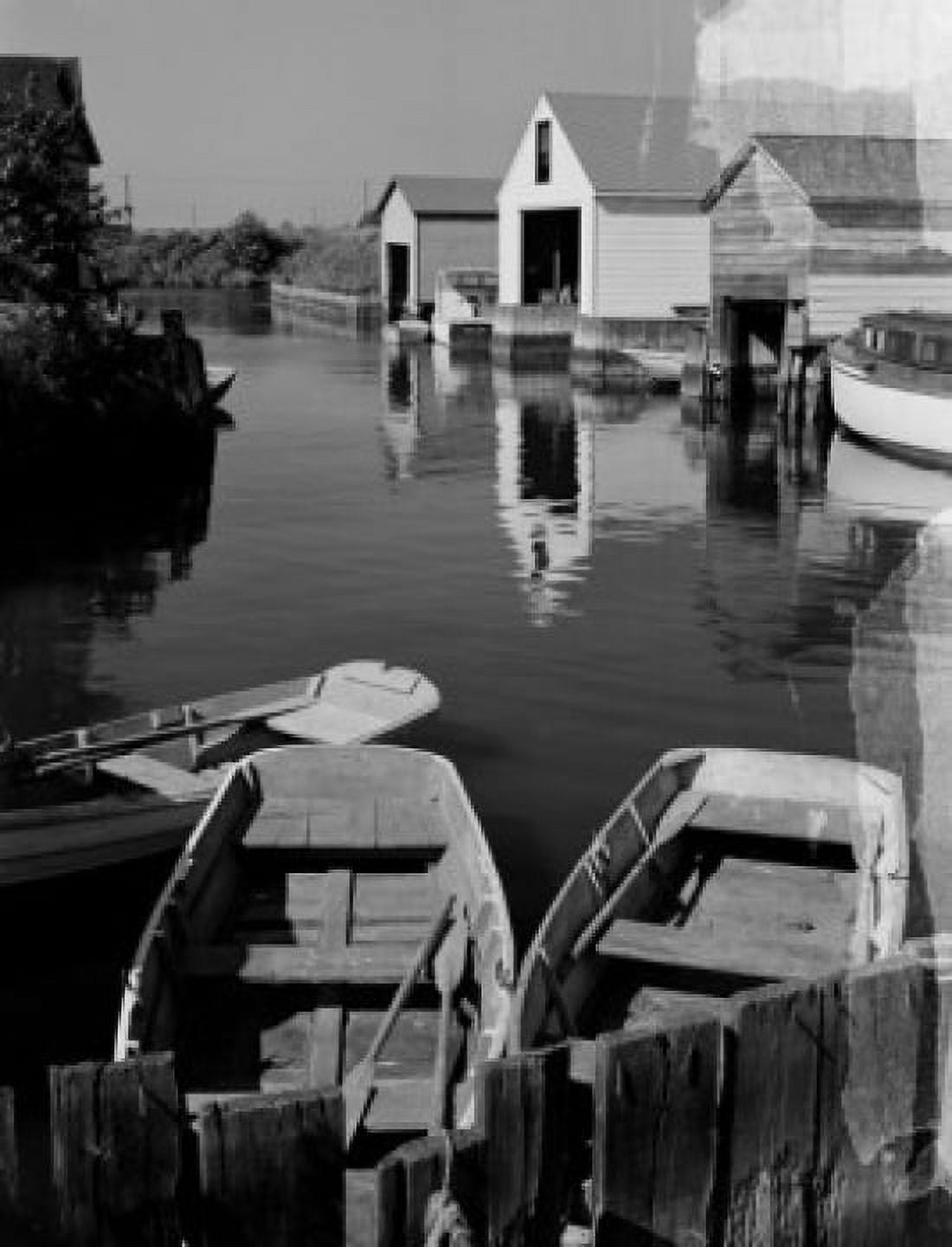 USA New York City Long Island boats and boathouses Canvas Art -  (18 x 24)