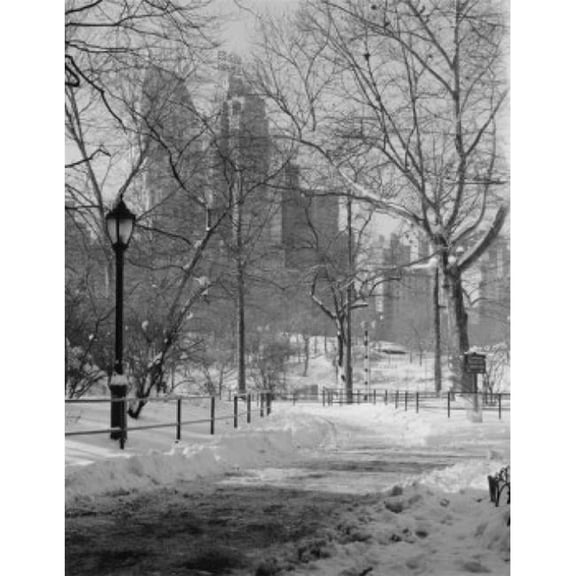 USA New York City Manhattan Central Park Winter Poster Print - 18 x 24 in.